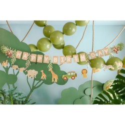 Guirlande Lettres Happy Birthday Baby Safari. n°1