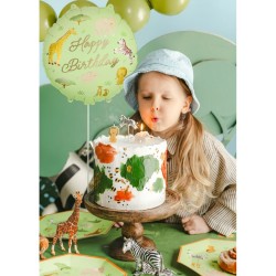 Ballon Aluminium H�lium Safari   Happy Birthday   � � 35 cm. n�3
