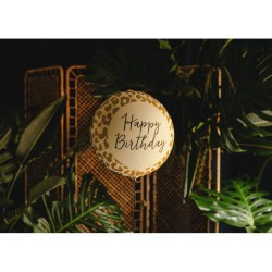Ballon Aluminium H�lium Imprim� L�opard   Happy Birthday   � � 35 cm. n�1