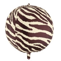 Ballon Aluminium H�lium Rond Motif Z�bre � � 75 cm