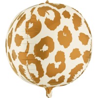 Ballon Aluminium H�lium Rond Taches de Gu�pard � � 75 cm