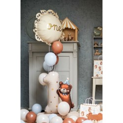 Ballon Aluminium H�lium G�ant Chiffre 1 avec Ourson � 100 cm. n�1