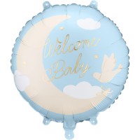Ballon Aluminium H�lium �Welcome Baby� Bleu Clair � � 35 cm