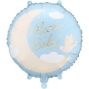 Ballon Aluminium H�lium �Welcome Baby� Bleu Clair � � 35 cm
