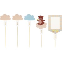 5 Cake Toppers Ourson
