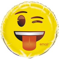 Contient : 1 x Ballon Gonflé à l'Hélium Emoji Clin d'oeil