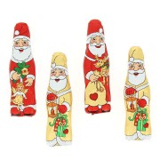 4 Pères Noël Emballés (10 cm) - Chocolat au Lait