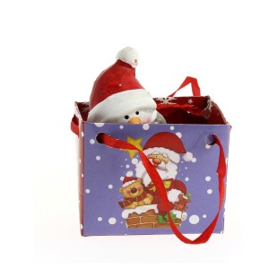 Mini Sac Cadeau Bonhomme de neige (7 cm) - Cramique