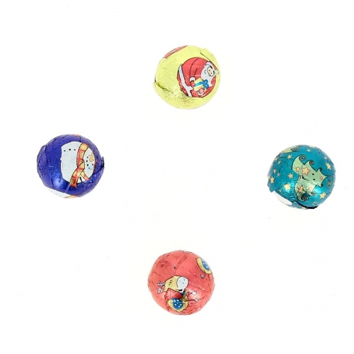 4 Minis Boule de Nol (2 cm) - Chocolat Noisette 