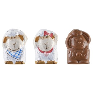 2 Mini Figurine Mouton en Chocolat au Lait 5g