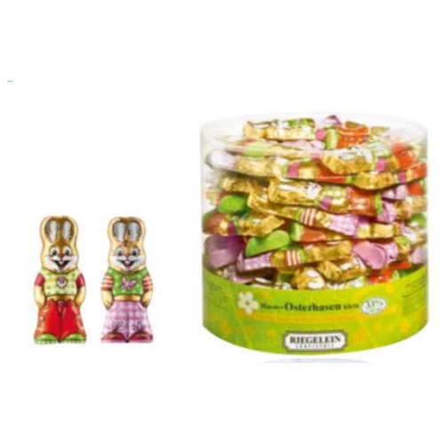 2 Mini Figurines Lapin Fille/Garon en Chocolat au Lait 10g 
