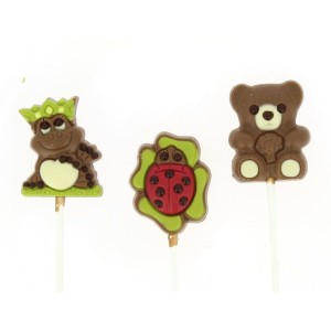 3 Sucettes Chocolat Animaux (15 g)