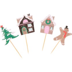 Kit 24 Caissettes et Déco Cupcakes - Village de Noël. n°1