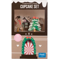 Kit 24 Caissettes et Déco Cupcakes - Village de Noël. n°3