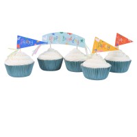 Kit 24 Caissettes et Dco Cupcakes - Happy Birthday