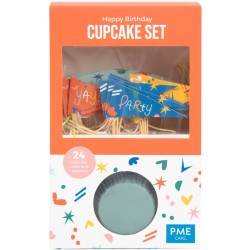 Kit 24 Caissettes et Dco Cupcakes - Happy Birthday. n3