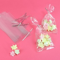 25 Party Bags Transparents avec Attaches. n1