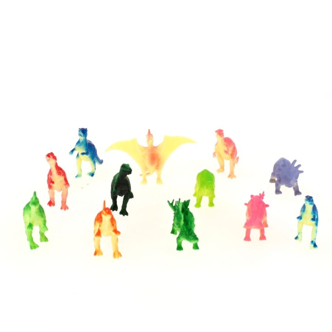 12 Figurines Dinosaure (9 cm) - Plastique 