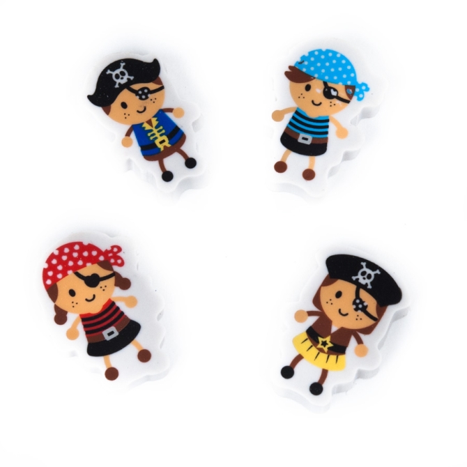 4 mini gommes Pirates 
