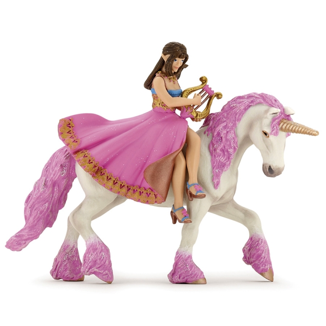 Figurine Princesse  La Lyre sur sa licorne 