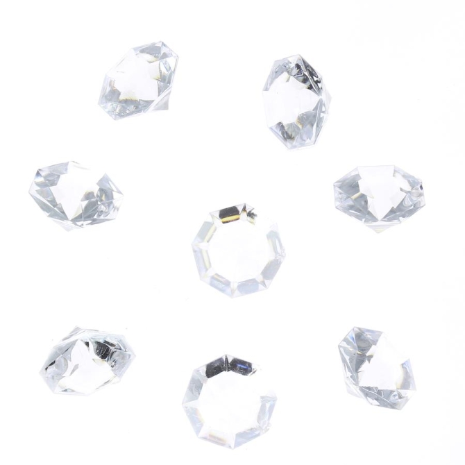 8 Diamants Transparents (3 cm) - Plastique 