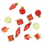 13 Mini Suspensions de Noël Rouge (2,5 cm)