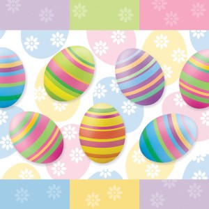 20 Serviettes Oeufs Pastels et Rayures Pop