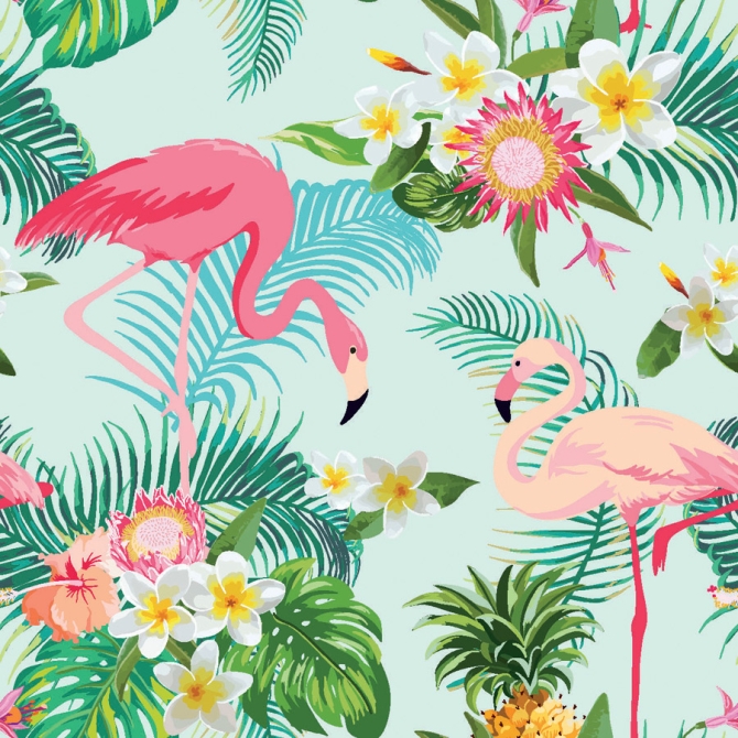 20 Serviettes - Flamant Rose Exotic 