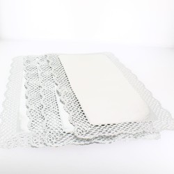 Lot de 4 Dentelles rectangle papier argent 40 x 20 cm. n1