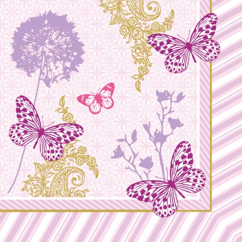 20 Serviettes Papillons 