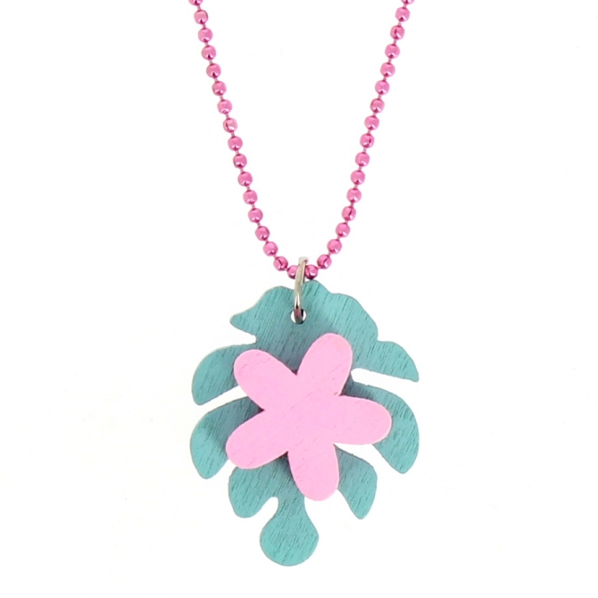 Collier Eco Fleurs et Feuille de palmier 