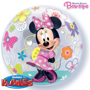 Bubble ballon  plat Minnie Flowers