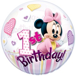 Bubble ballon  plat  Minnie 1 an. n1