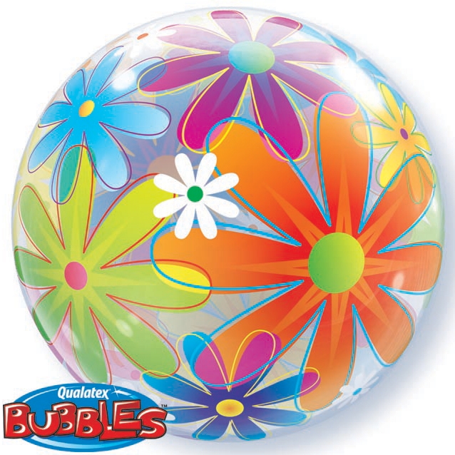 Bubble ballon  plat Flowers 
