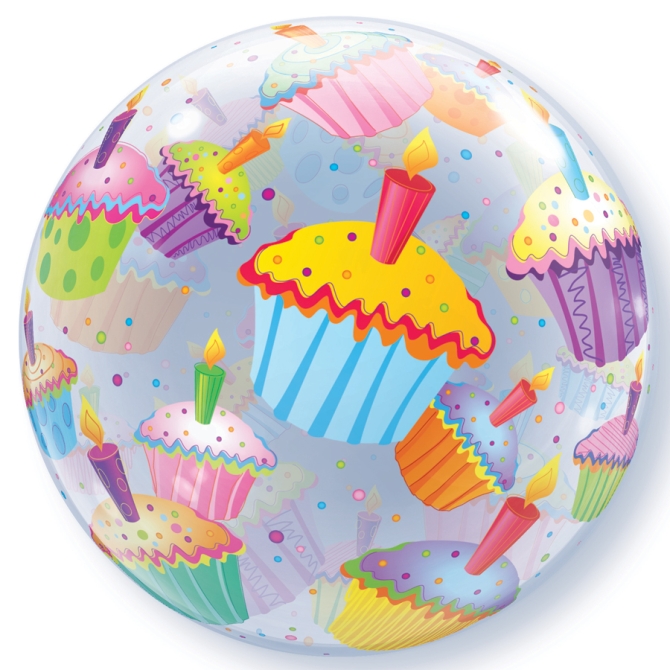Bubble ballon Gonfl  l Hlium Cupcake 