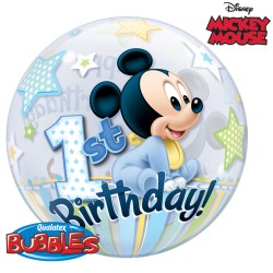 Bubble ballon Gonfl  l Hlium Mickey 1 an. n1