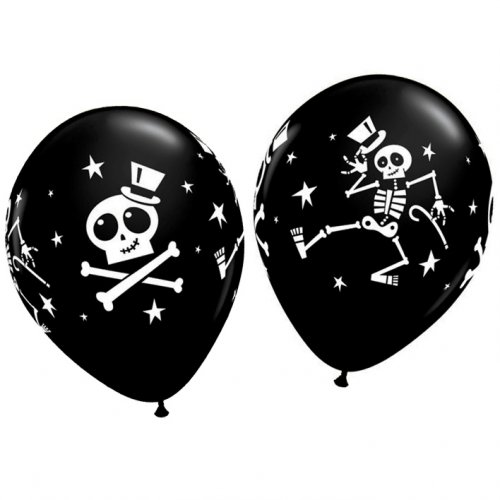 Lot de 25 ballons noirs halloween squelette dansant 