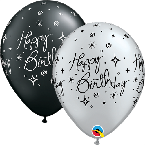 Lot de 50 Ballons Etoiles Noirs et Argents 