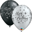 Lot de 50 Ballons Etoiles Noirs et Argentés