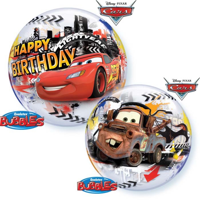 Bubble Ballon Hlium Cars Happy Birthay 