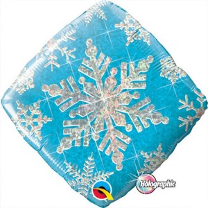 Ballon  Plat Flocon de Neige Bleu