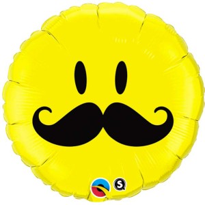 Ballon  Plat Smiley Moustache