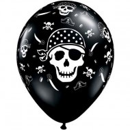 6 Ballons Tête de Mort Pirate