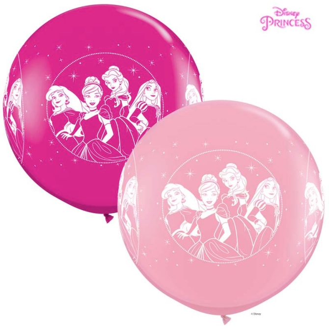 2 Ballons Gant Princesse Disney Rose (86 cm) 