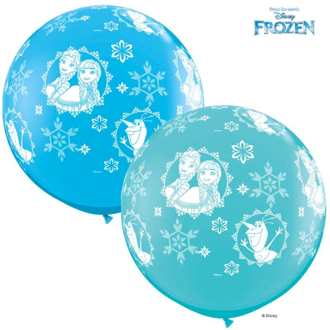 2 Ballons Gant Reine des Neiges Bleu (86 cm) 