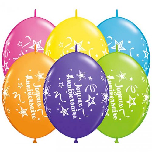 Guirlande 50 Ballons Joyeux Anniversaire Etoiles 