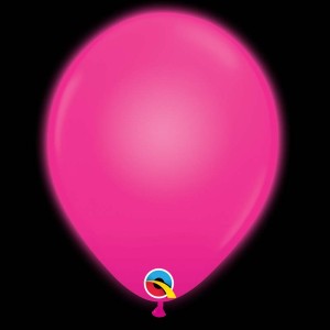 5 Ballons Rose Fuchsia Lumineux LED