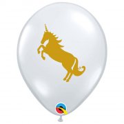 25 Ballons Transparents Licorne Or