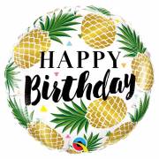 Ballon à Plat Ananas Happy Birthday