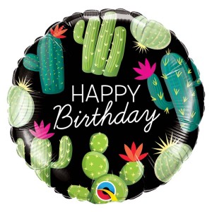 Ballon  Plat Happy Birthday Cactus